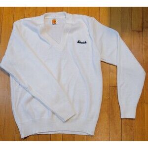 Vintage A+ BY Sai  School Apparel White Knit Sweater Size Small FENWICK Unisex